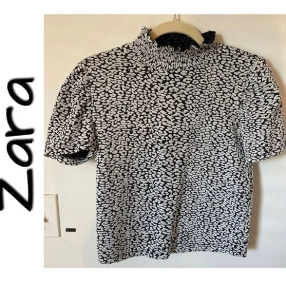 Zara Top Mock Neck Tee EUC